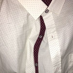 KEN Style NWOT Craft and Flow White polka dot button down shirt size XXL